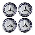 Miniatyrbild 6 av 7: 4-Pack Mercedes-Benz Centrumkåpor – Hjulnav Emblem 75mm Black Svart - 75mm