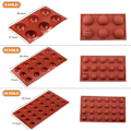 Miniatyrbillede 6 af 8: Silikoneform - Kugle/halvkugle 6/8/15/24 - Is/chokolade/geléform Brown 15 Kulor