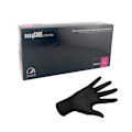 Miniatyrbillede 1 af 4: Sorte nitrilhandsker 100 stk, beskyttelse & greb til mange brancher Black S