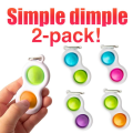 Pikkukuva 1 / 5: 2kpl Yksinkertainen kuoppa, MINI Pop it Fidget Finger Lelu / Lelu - CE