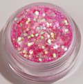 1st Hexagon glitter mellan rosa