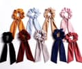 Hårbånd, hår Scrunchies med skjerf, hårbånd, hårbånd Light blue