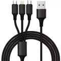 Miniatyrbild 1 av 7: 3in1 Micro USB / Lightning / USB Type-C USB-kabel Svart