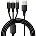 Pikkukuva 1 / 7: 3in1 Micro USB / Lightning / USB Type-C USB-kaapeli Black