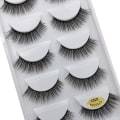 Miniatyrbillede 1 af 5: 5 par falske øjenvipper - 3D faux mink - G501 Black