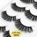 Miniatyrbillede 1 af 4: 5 par falske øjenvipper - 3D faux mink - G800 Black