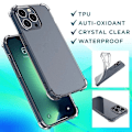 Pikkukuva 3 / 5: IPhone 14 Pro Max - Silikonisk stötsäker skal extra stöttålig Transparent iPhone 14 Pro Max