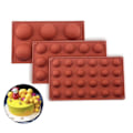 Miniatyrbillede 3 af 8: Silikoneform - Kugle/halvkugle 6/8/15/24 - Is/chokolade/geléform Brown 8 Kulor