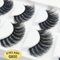 Miniatyrbilde 4 av 4: 5 par falske øyevipper - 3D faux mink - G800 Black