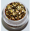 Miniatyrbillede 1 af 2: Negleglitter - Hexagon - Gyldenbrun - 8ml - Glitter Gold