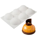 Pikkukuva 4 / 6: Spiral Hemisphere Silikonimuotti Semisphere Mousse -muotti Praliinimuotti White