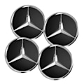 Pikkukuva 5 / 7: 4-Pack Mercedes-Benz Centrumkåpor – Hjulnav Emblem 75mm Silver Silver + blå - 75mm