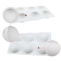 Miniatyrbillede 5 af 6: 6 halvkugle silikoneform, is/chokolade/gele form, halvkugle mousse form White