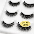 Miniatyrbillede 6 af 9: 5 par falske øjenvipper - 3D faux mink - Sort Black 3D faux mink - G807