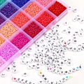Miniatyrbillede 3 af 4: DIY - Perleboks - Frøperler - 3mm - 7000 stk - Bogstavperler Multicolor