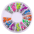 Pikkukuva 1 / 4: Metalliset koristeet/niitit neon 3mm strassipyörät Multicolor