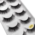 Miniatyrbillede 3 af 6: 5 par falske øjenvipper - 3D faux mink - Sort Black 3D faux mink - G702