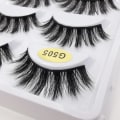 Miniatyrbillede 3 af 5: 5 par falske øjenvipper - 3D faux mink - G505 Black
