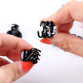 Miniatyrbillede 4 af 4: 12 stk Små sorte hårspænder 15x10mm - Black