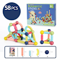 Miniatyrbillede 6 af 6: Magnetiske byggeklodser - 58 stykker til kreativ bygning - Magneter Multicolor