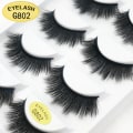 Pikkukuva 5 / 9: 5 paria tekoripsiä - 3D tekominkki - musta Black 3D faux mink - G805