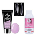 Miniatyrbild 1 av 4: Kit Polygel Wild orchid - Dualform, Formtippar - Slip solution multifärg