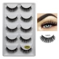 Miniatyrbild 1 av 6: 5-par lösögonfransar - 3D faux mink - G805 - False eyelashes Svart