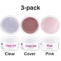 Pikkukuva 5 / 5: 3-pakkaus NTN - Builder - kirkas, vaaleanpunainen, kansi 45 g UV-geeliä Multicolor