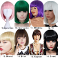 Miniatyrbilde 3 av 7: Syntetisk parykk for Party, Pride, Parader og Cosplay Dark green