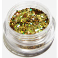 Miniatyrbilde 1 av 2: Negleglitter - Hexagon - Gull - 8ml - Glitter Gold