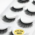 Pikkukuva 7 / 9: 5 paria tekoripsiä - 3D tekominkki - musta Black 3D faux mink - G805