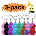 Pikkukuva 1 / 3: 3 kpl Yksinkertainen kuoppa, MINI Pop it Fidget Finger Lelu / Lelu - CE Multicolor