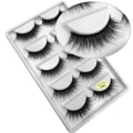 Miniatyrbild 2 av 6: 5-par lösögonfransar - 3D faux mink - G801 - False eyelashes Svart