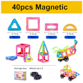 Miniatyrbild 6 av 7: Magnetic Tiles - Magnetiska Byggklossar - 40 Delar - Bygg Magneter multifärg