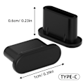 Miniatyrbild 8 av 9: 10-Pack Dammskydd för USB-C – Skydda Ditt USB-C Uttag Svart