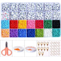 Miniatyrbillede 1 af 5: DIY - Perleboks - Frøperler - 3mm - 3900 stk - Bogstavperler Multicolor