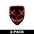 Miniatyrbild 1 av 7: The Purge El Wire Halloween LED Mask Flera Färger Röd 2-Pack