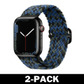 Miniatyrbild 1 av 5: Flätat Armband för Apple Watch 42/44/45 mm Blågrön Mix M 2-Pack