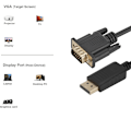 Miniatyrbild 3 av 5: Högkvalitativ DisplayPort till VGA Kabel 1.8 Meter Svart Default Title
