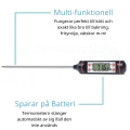 Miniatyrbild 3 av 5: Stilren Stektermometer med LCD Display Svart