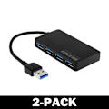 Miniatyrbild 1 av 4: USB 3.0 Hub 4x USB (high-speed) Upp till 5 Gbps Svart 2-Pack