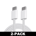 Miniatyrbild 1 av 2: Snabbladdningskabel USB-C till USB-C Nylonflätad Vit 1M 2-Pack