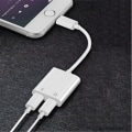 Miniatyrbild 2 av 3: Lightning Splitter - Dual Ingång 2-in-1 iPhone Vit 1-Pack