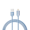 Miniatyrbild 2 av 2: 1M Kabel Lightning iPhone Laddare Nylon Quick Charge Blå Default Title
