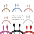 Miniatyrbild 2 av 2: Nylonflätad USB till Lightning Kabel iPhone Blå 1M