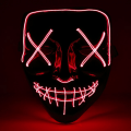 Miniatyrbild 2 av 7: The Purge El Wire Halloween LED Mask Flera Färger Röd