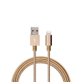 Miniatyrbild 2 av 2: 2M Kabel Lightning iPhone Laddare Nylon Quick Charge Guld