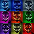 Miniatyrbild 3 av 7: The Purge El Wire Halloween LED Mask Flera Färger Rosa 2-Pack