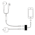 Miniatyrbild 3 av 3: Lightning Splitter - Dual Ingång 2-in-1 iPhone Vit Default Title