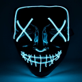 Miniatyrbild 2 av 7: The Purge El Wire Halloween LED Mask Flera Färger Turkos
